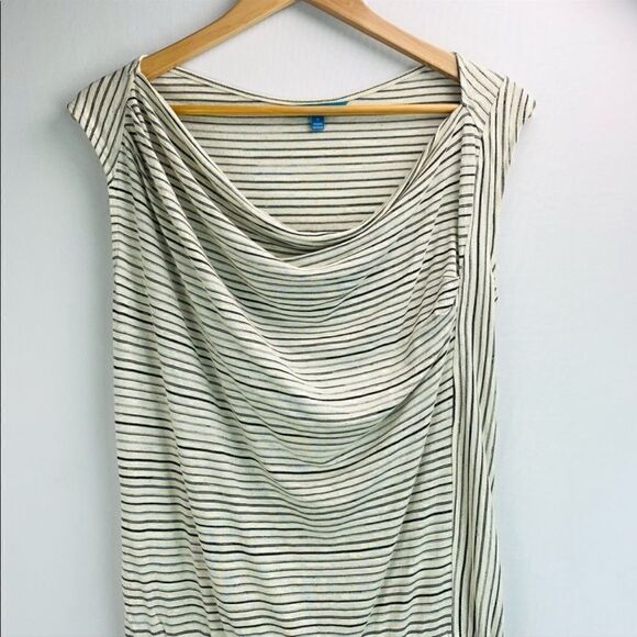 Derek Lam Linen Blend Drop Hem Striped
Relaxed Casual Dress Cream - Picture 4 of 16